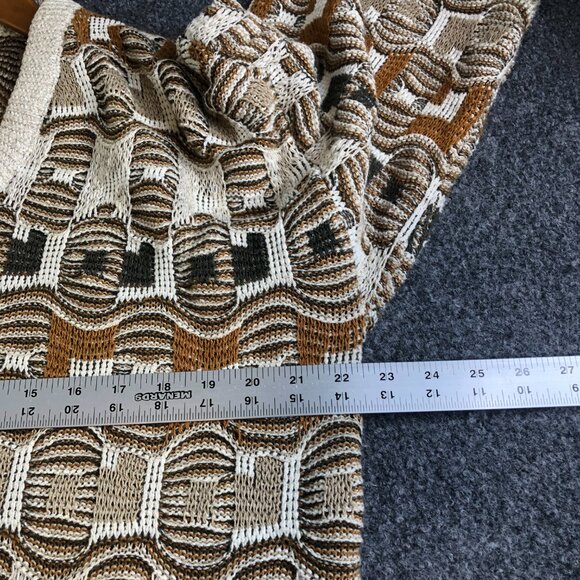 Izod Club Sweater Mens Large Brown 3D Knit Cosby Made USA Vintage 90s - Picture 6 of 8